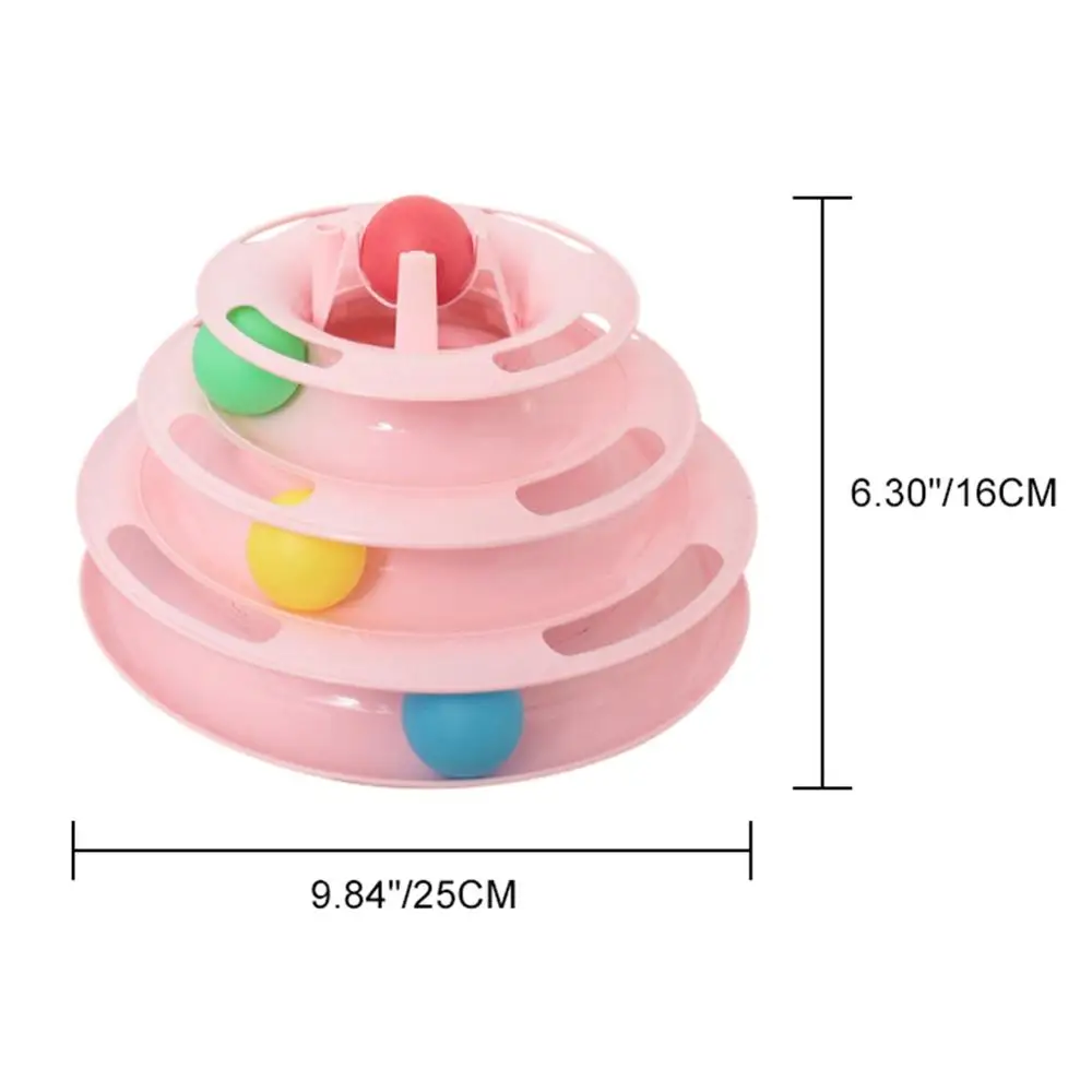 LED Light 4-Layer Round Tower Track Interactive Toy Game Ball Cat Turntable With Glow | Дом и сад