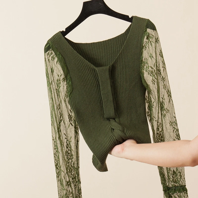 2018 New Designer Women Knitted Sweater Spring Autumn Brand Ladies Pullovers Hollolw Out Sweaters Femme Slim Halter Tops Lace | Женская