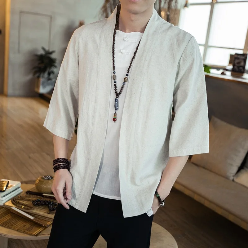 Кимоно мужская Японская уличная одежда yukata Мужская рубашка haori мужское кимоно