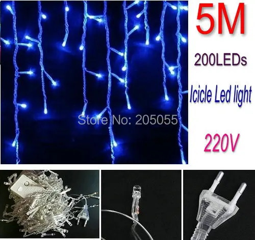 16ft 5 м 200LED сосулька шторы гирлянды светодиодные светильник s снег рождественская