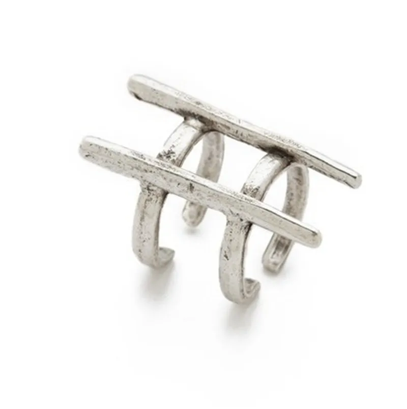 Кольцо на палец с двойным кольцом для мужчин и женщин регулируемое Ювелирное