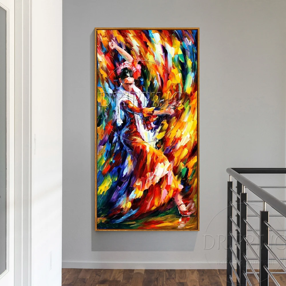 Чистая ручная роспись высокое качество Испанский танцор портрет картина маслом