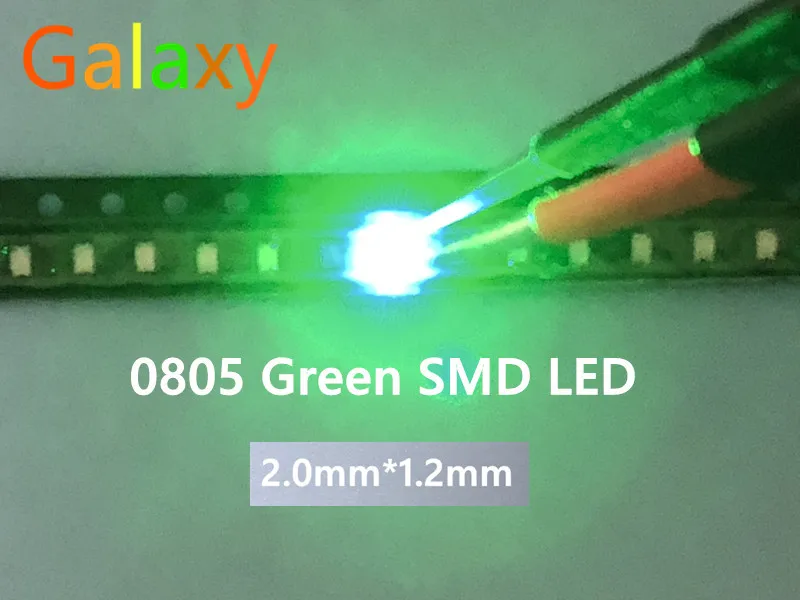 100 шт. ультра яркий 0805 SMD LED Зеленый Новый Свет 560-575NM 70-200MCD I (mA): 20ma | Лампы и освещение
