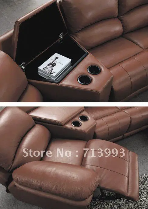 Corner Recliner Sofa/Functional sofa with cup holder/leather | Мебель