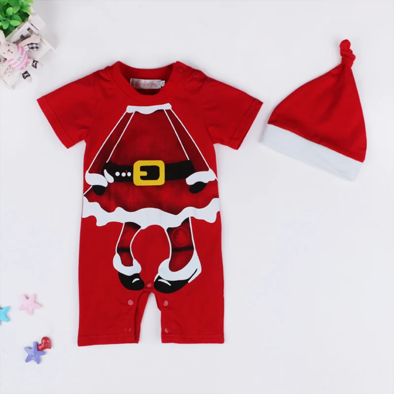 Рождественский подарок костюм для новорожденного 2017 детский красный зеленый
