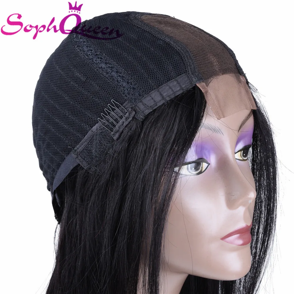 Soph queen прямые 2*6 кружевной части парик их натуральных волос парики для черных женщин перуанские прямые волосы человеческие волосы парики кружева часть парик