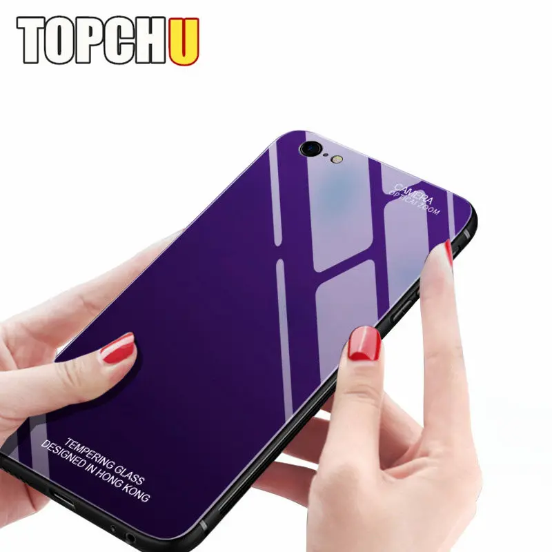 TOUCHU девушки роскошный жесткий Аврора закаленное стекло телефонные чехлы для iPhone