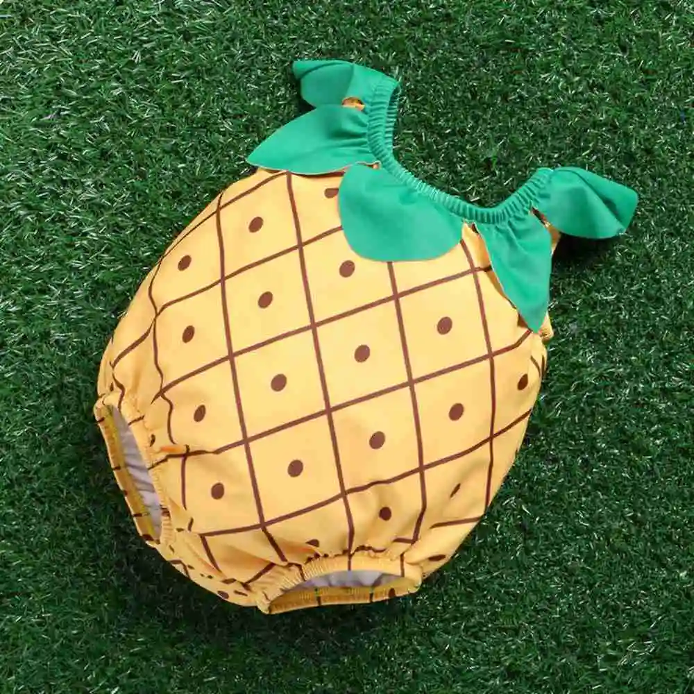 Цельный милый детский купальник с шапкой в форме фруктов шапочкой для купания