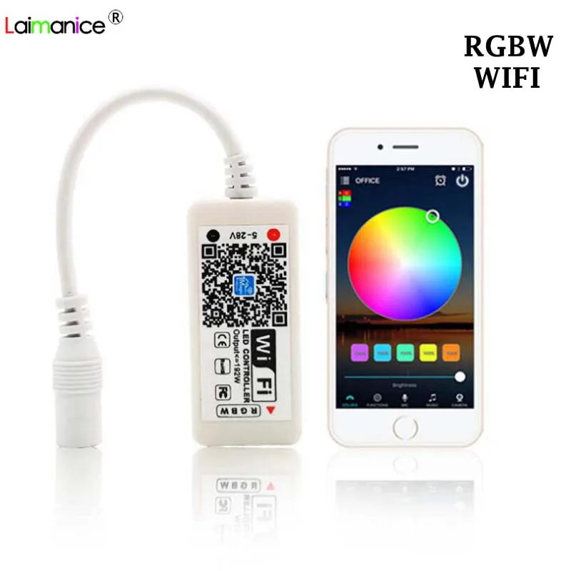 DC 5V 12V 24V Мини wifi led контроллер 16 миллионов цветов управление музыкой Wifi RGB/RGBW для