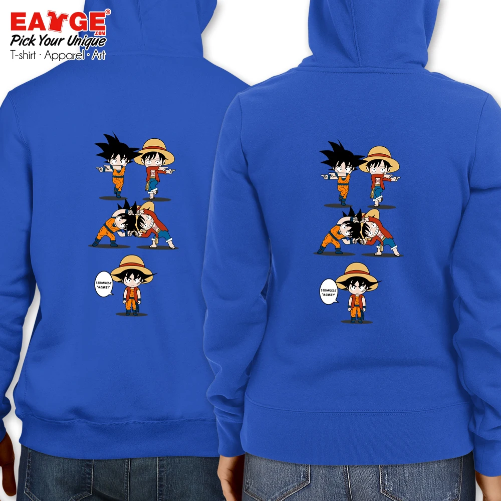 Потрясающий фьюжн между Saiyan Goku и обезьяной Луффи толстовки поп повседневное