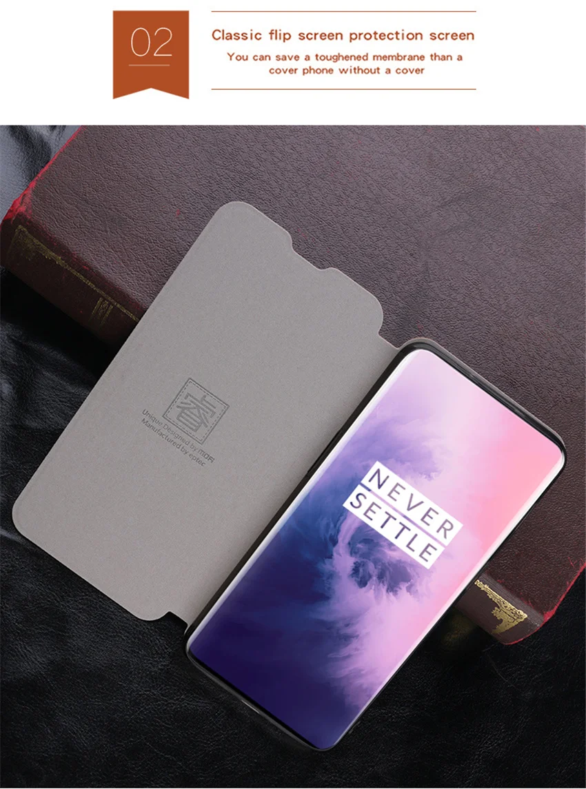 Для Oneplus 7 pro чехол MOFI флип чехол для Oneplus 7 pro Высокое качество кожаный чехол-подставка для Oneplus 7 pro 6,67''