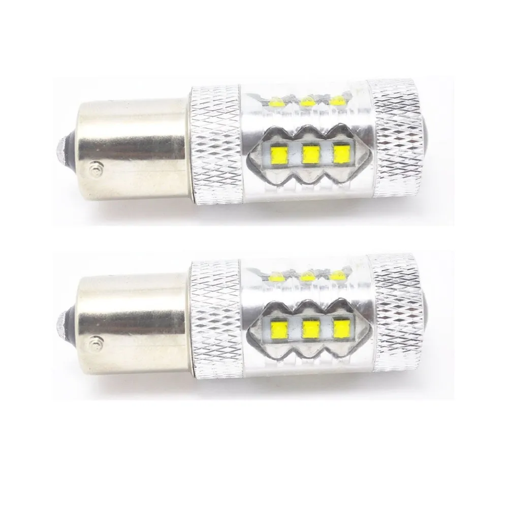 Бесплатная доставка в продаже! 2 шт./лот Ampoule Feux Jour Led 1156 BA15S P21W 80 Вт Cree Chips Blanc Canbus Anti