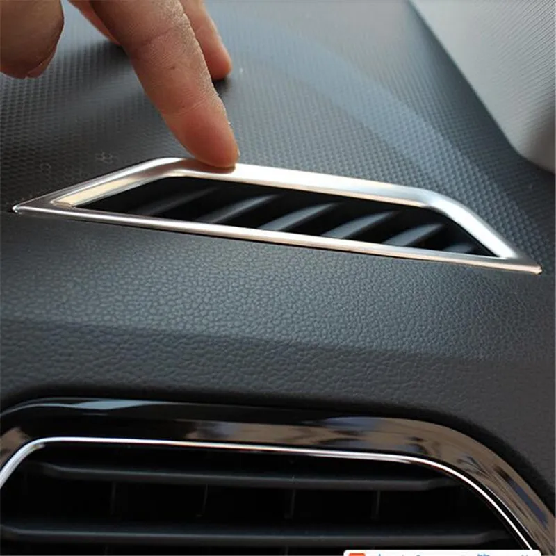 

For 2017-2018 Tiguan outlet Air-conditioning outlet stickers front two sides stainless steel stickers 2pieces