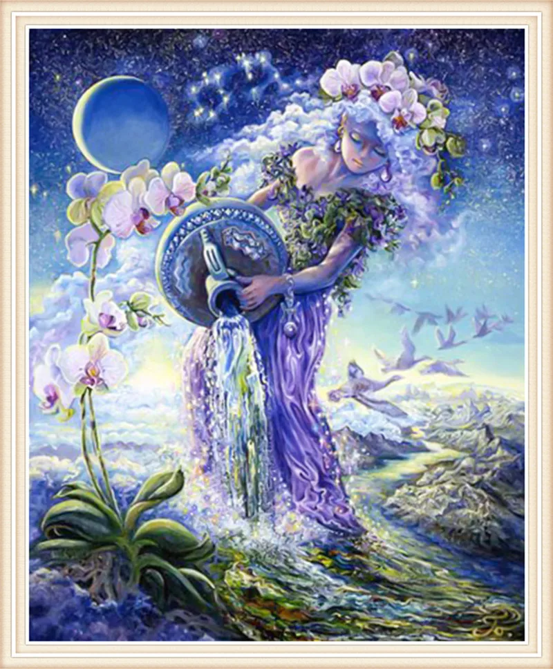 Рождественская картина из кубика Водолея вышивка крестиком Стразы Diy Алмазная