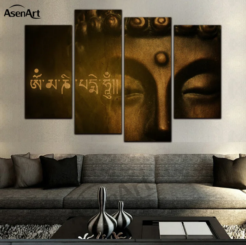Картина на 4 панели Будда Настенная картина холст принты настенные картины для