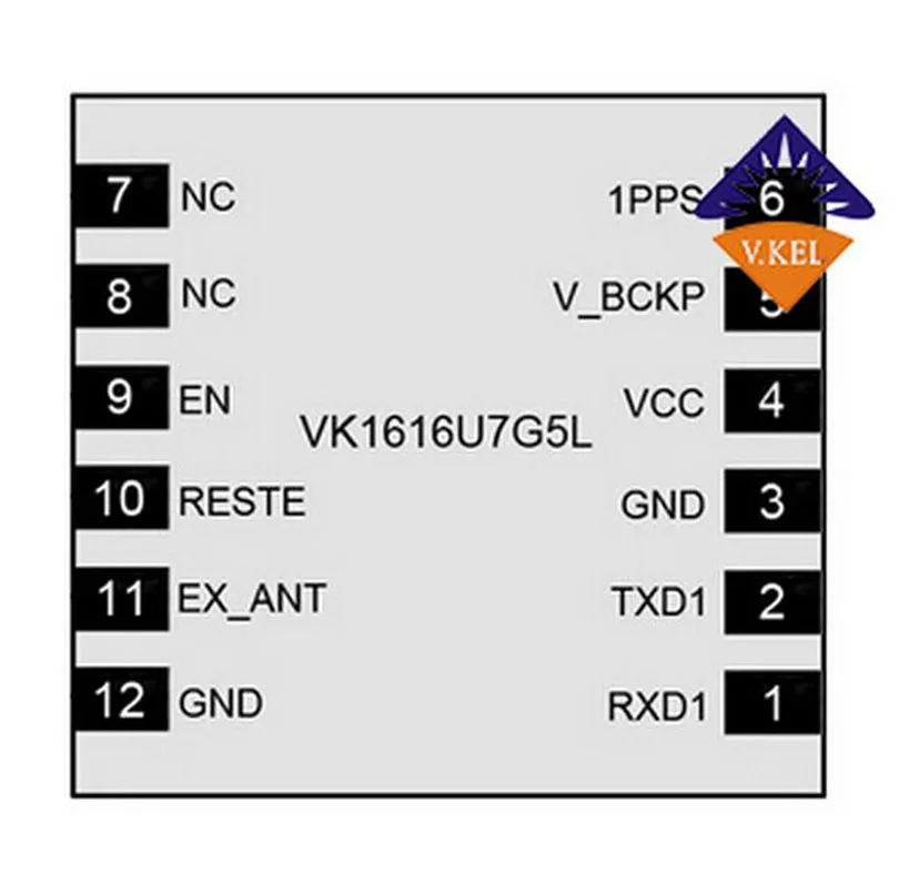 VKEL VK1616U7G5L Малый размер ГЛОНАСС gps модуль с антенной приемник чипсет UBX G7020 KT ужин NEO