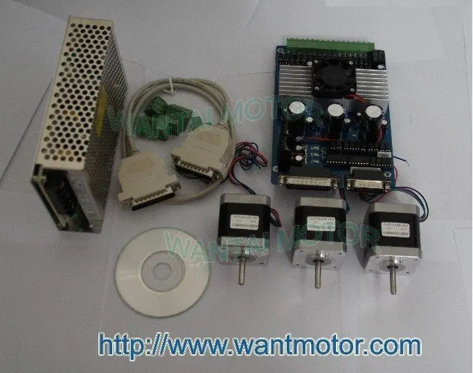 Новое поступление! Wantai 3 оси Nema 17 шаговый двигатель 42BYGHW811 70oz in + мощность 4 осевая