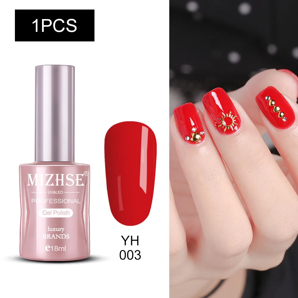 YH003 MIZHSE Nail Polishes 18ml Vernis Semi Permanant UV Gel Polish Hybrid Nail Art Lacquer For Stamping Soak off Varnish Gel - Color: YH003