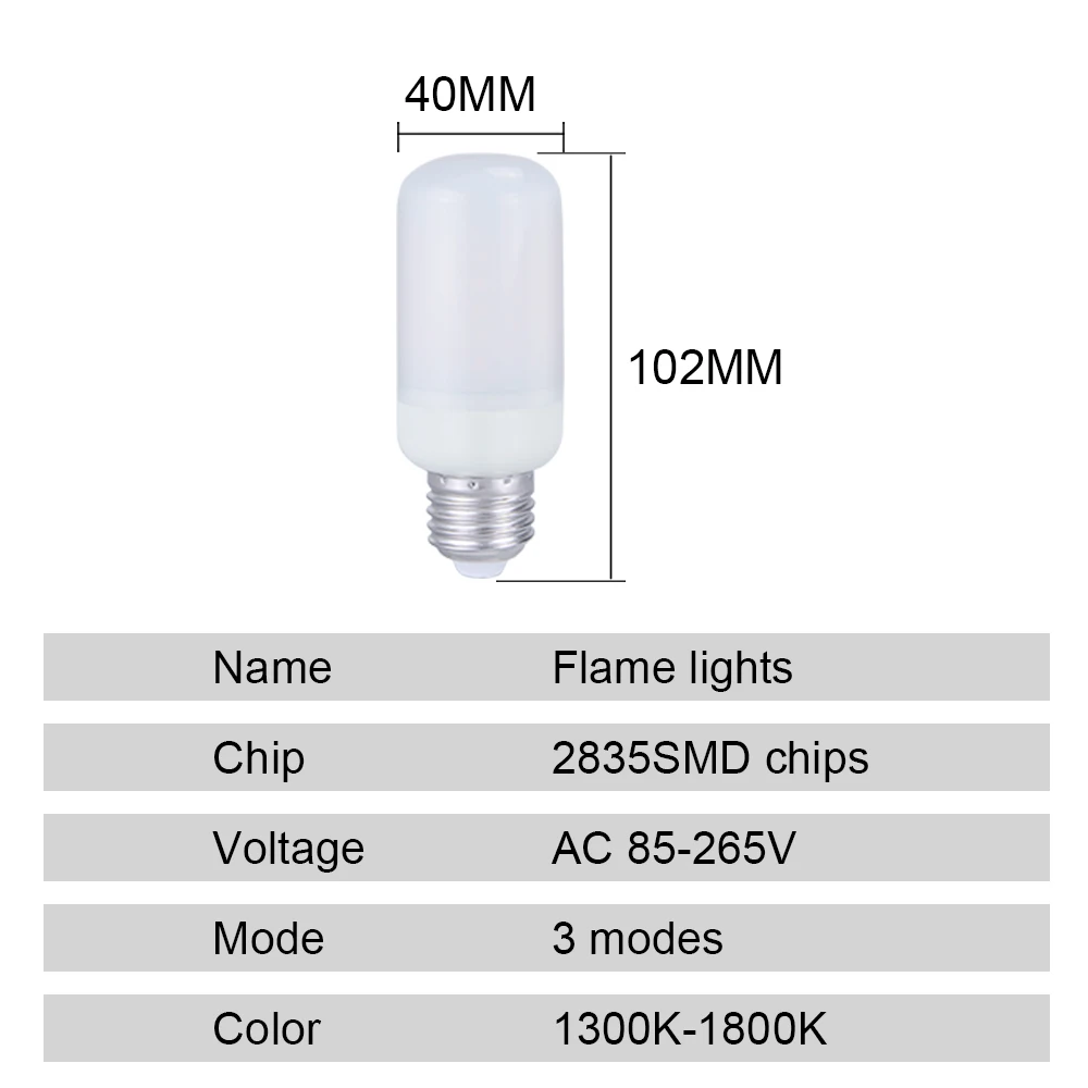 E14 E27 светодиодные лампы в форме свечи пламени AC85 265V эмуляция эффект огня трубки E26