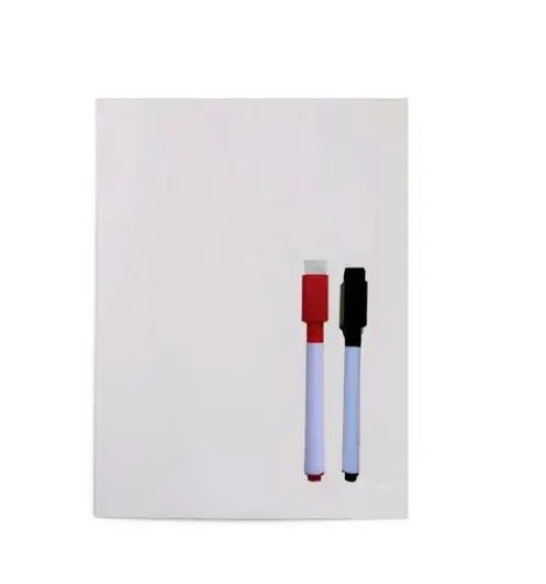 with 1 black 1 red А5 Размер сухой ластик магнитная доска на холодильник магнитная наклейка на холодильник домашняя кухня напоминание блокнот белая ручка-маркер для доски - Цвет: with 1 black 1 red