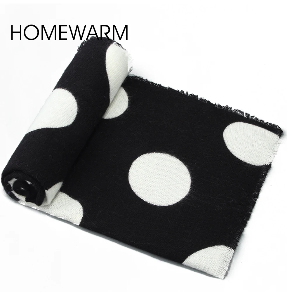 Зимние женские шарфы модные пашм платки женский узор в горошек новинка теплый