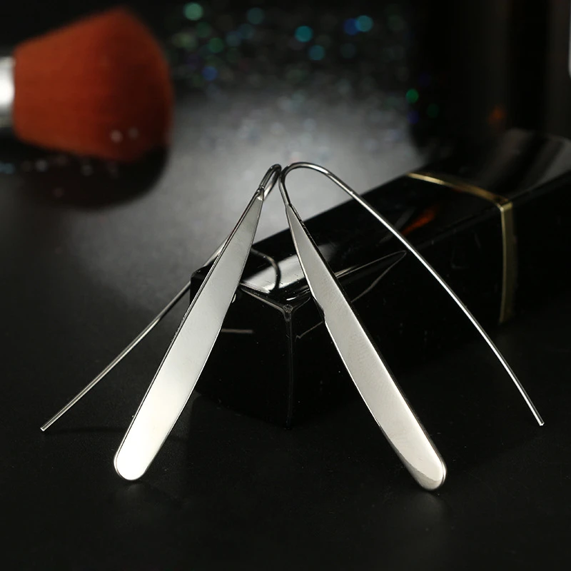 Простые ювелирные изделия золотые серебряные украшения длинные серьги клипсы