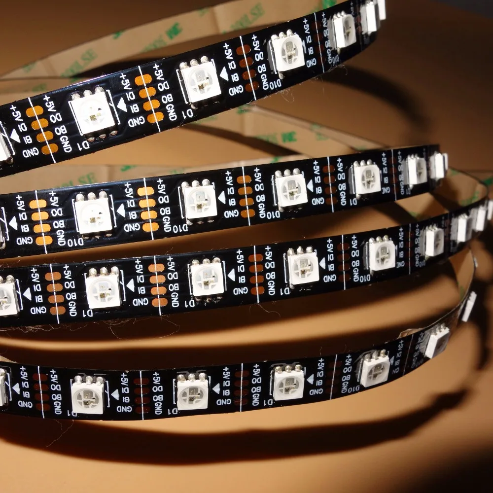 Адресуемые 4 м 60 светодиодов/м DC5V WS2813 RGB полноцветная светодиодная Пиксельная