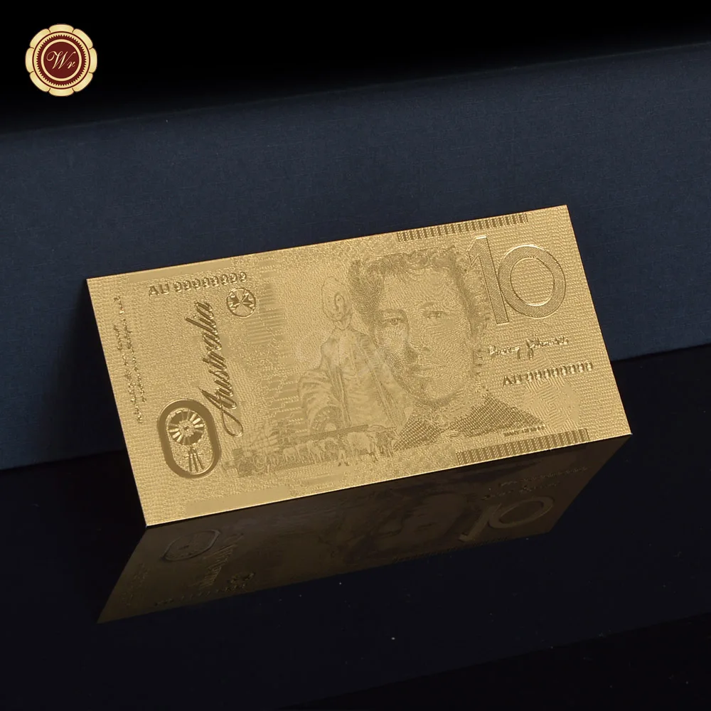 Золотые подарки и Ремесла Австралия 10 долларов Резные 24 карата золотые банкноты