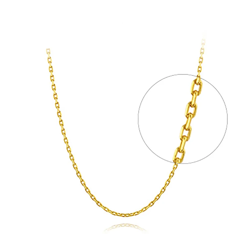 

New Solid 24K Yellow Gold Necklace Women Necklace chain 2.67g
