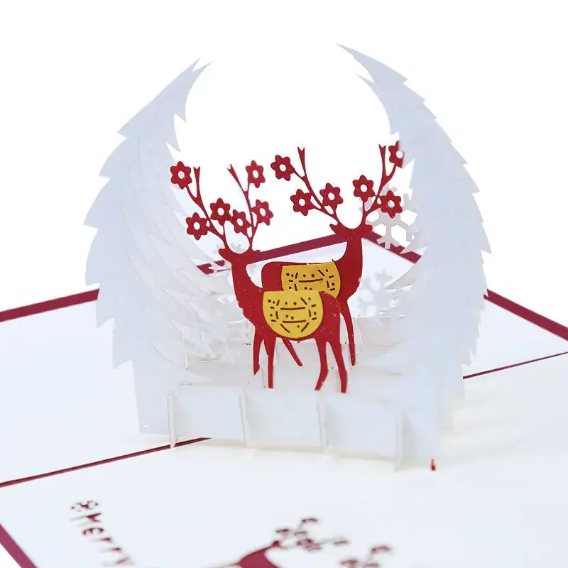 Поздравительные открытки с 3D изображением оленя на праздник годовщину День
