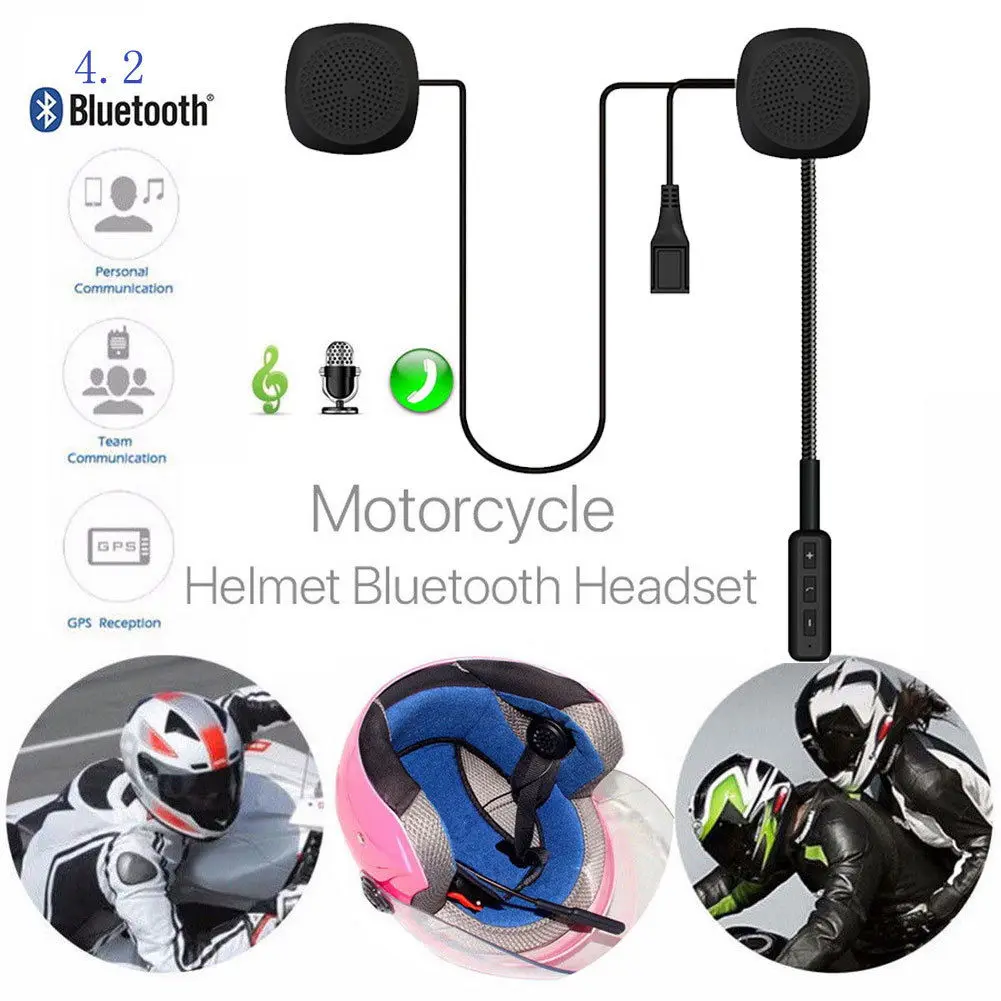 Мотоциклетный шлем Интерком Bluetooth 4 1 Гарнитура Беспроводная для музыки|Наушники