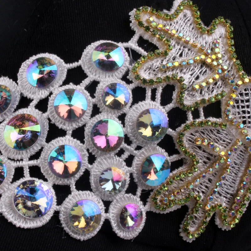 [YARBUU] Brand cap high quality style baseball caps for women Grape rhinestone denim caps hip hop girl's snapback hat wholesale
