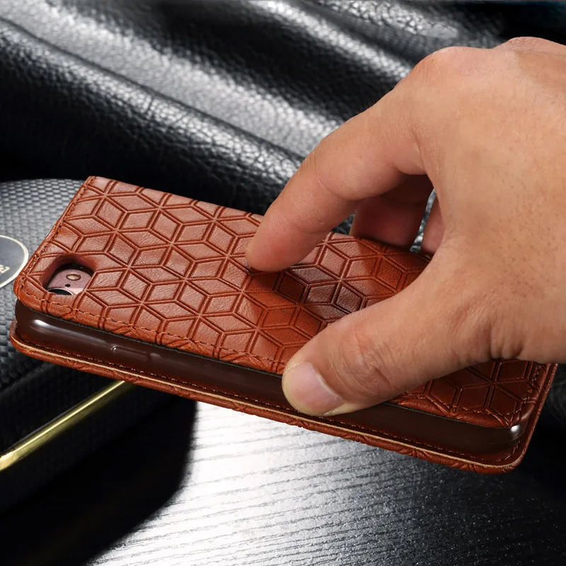 Роскошные Флип Кожаный Чехол для iPhone 6 S/6 Плюс S бумажник Стенд 3D Линии Крышка Коке