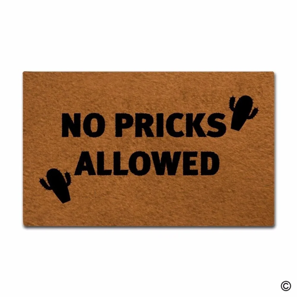 

Indoor Outdoor Entrance Mat No Pricks Allowed Cactus Non-slip Doormatfor Indoor Outdoor Use 23.6x15.7 Inch