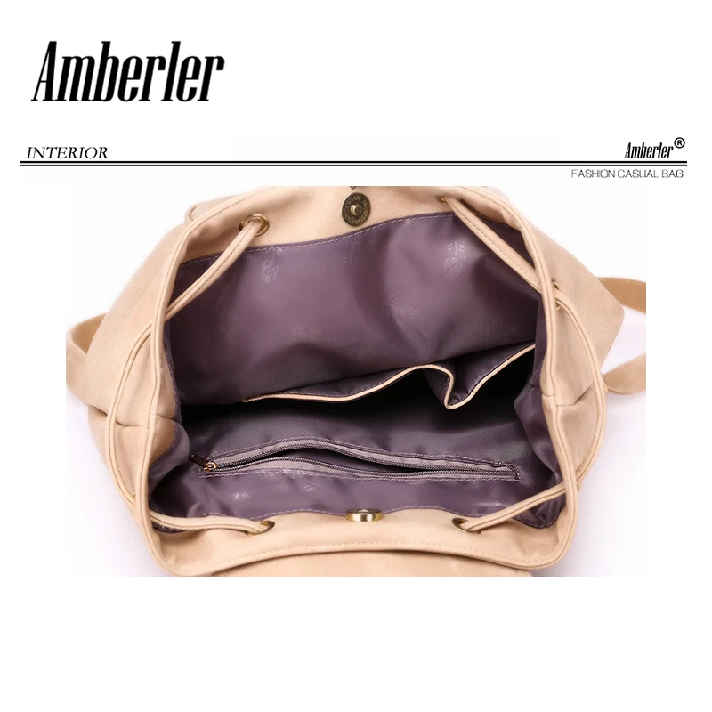 Рюкзак Amberler из искусственной кожи, женские школьные сумки высокого качества, женские дорожные рюкзаки для ноутбука, детские школьные сумки для девочек-подростков