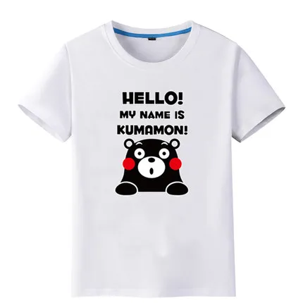 Kawaii Kumamon принт Для женщин топ милые с короткими рукавами футболка круглым вырезом