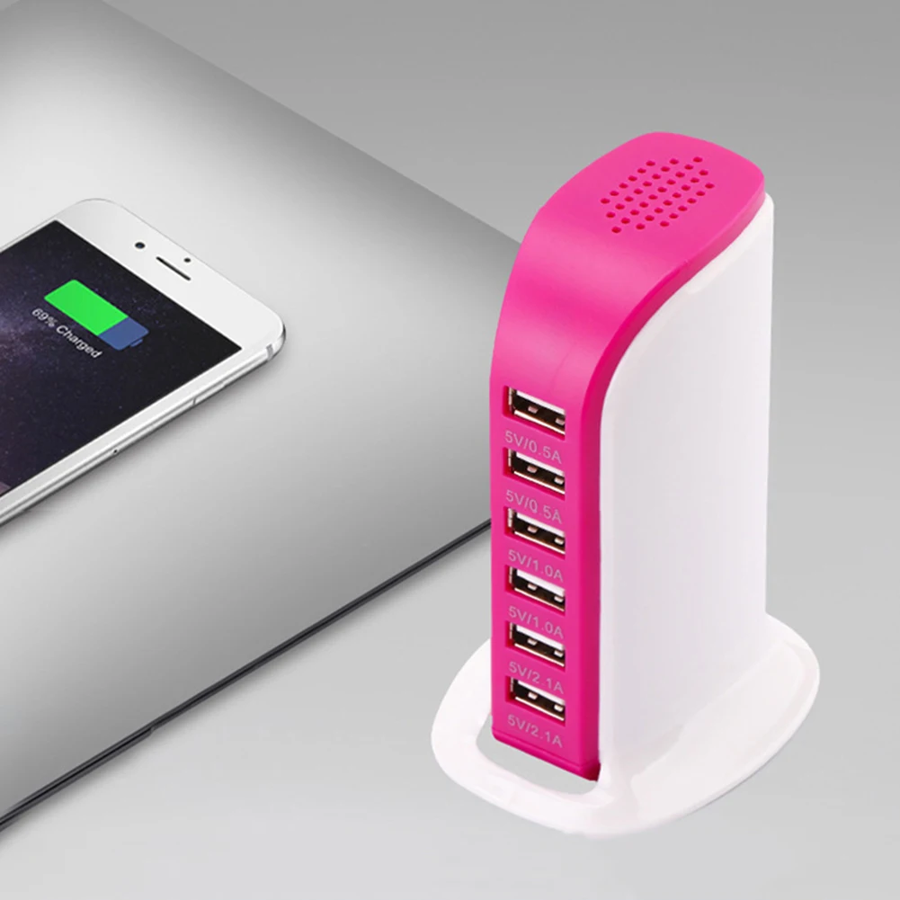 6 портов usb-хаб зарядное устройство 6А быстрая зарядная станция настольная дорожная розетка EU/US вилка для мобильного телефона зарядная станция для планшета