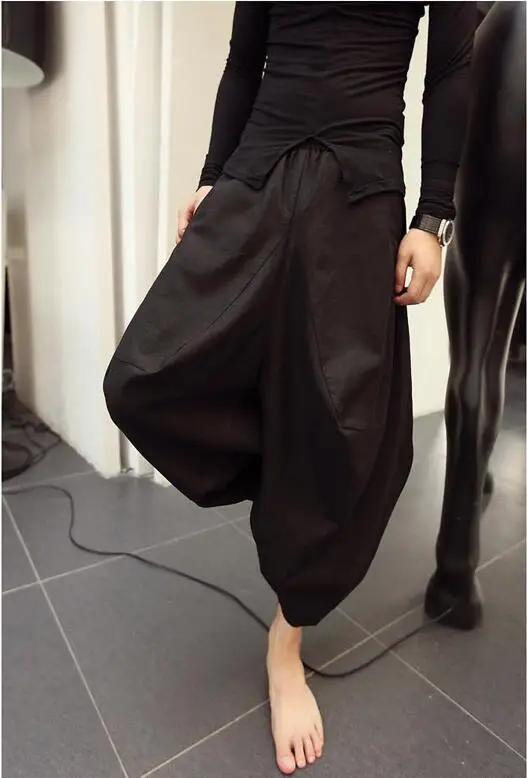 Новинка 2017 Мужская одежда брюки до щиколотки свободные штаны национальный тренд