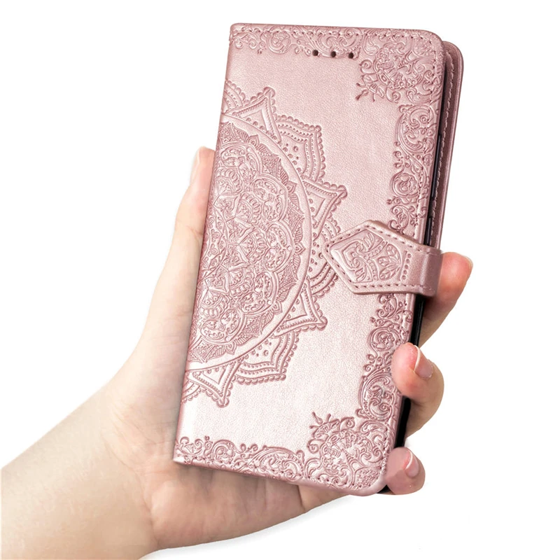 Кожаный чехол с узором Мандала для Samsung Galaxy J4 J6 Plus J8 A6 A8 A7 A9 2018 чехлы бумажники S8 S9 +