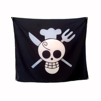 100d polyester one piece sanji pirate flag hanging banner skull house decoration curtain