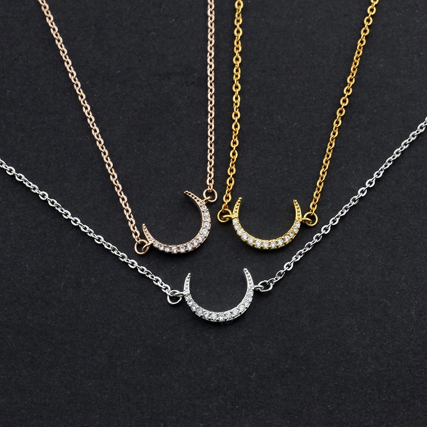 Золото Цвет CZ полумесяц браслеты из нержавеющей стали ювелирные изделия для