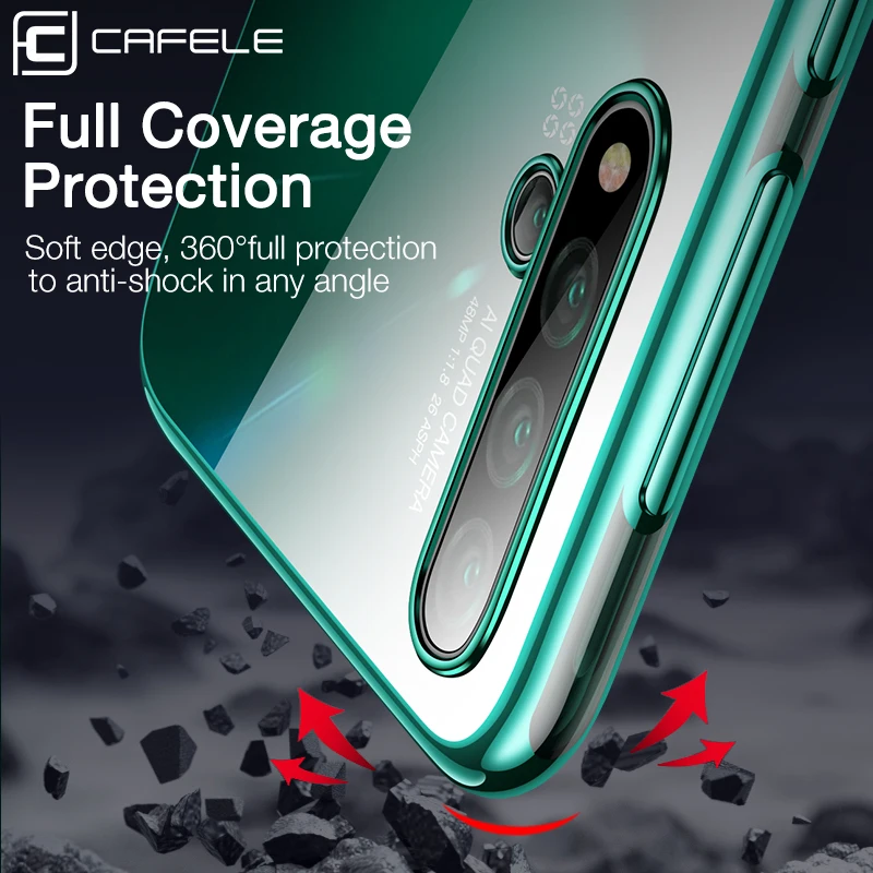 CAFELE Newest plating case for huawei nova 5 pro soft TPU ultra thin Mixed silicon transparent shining |