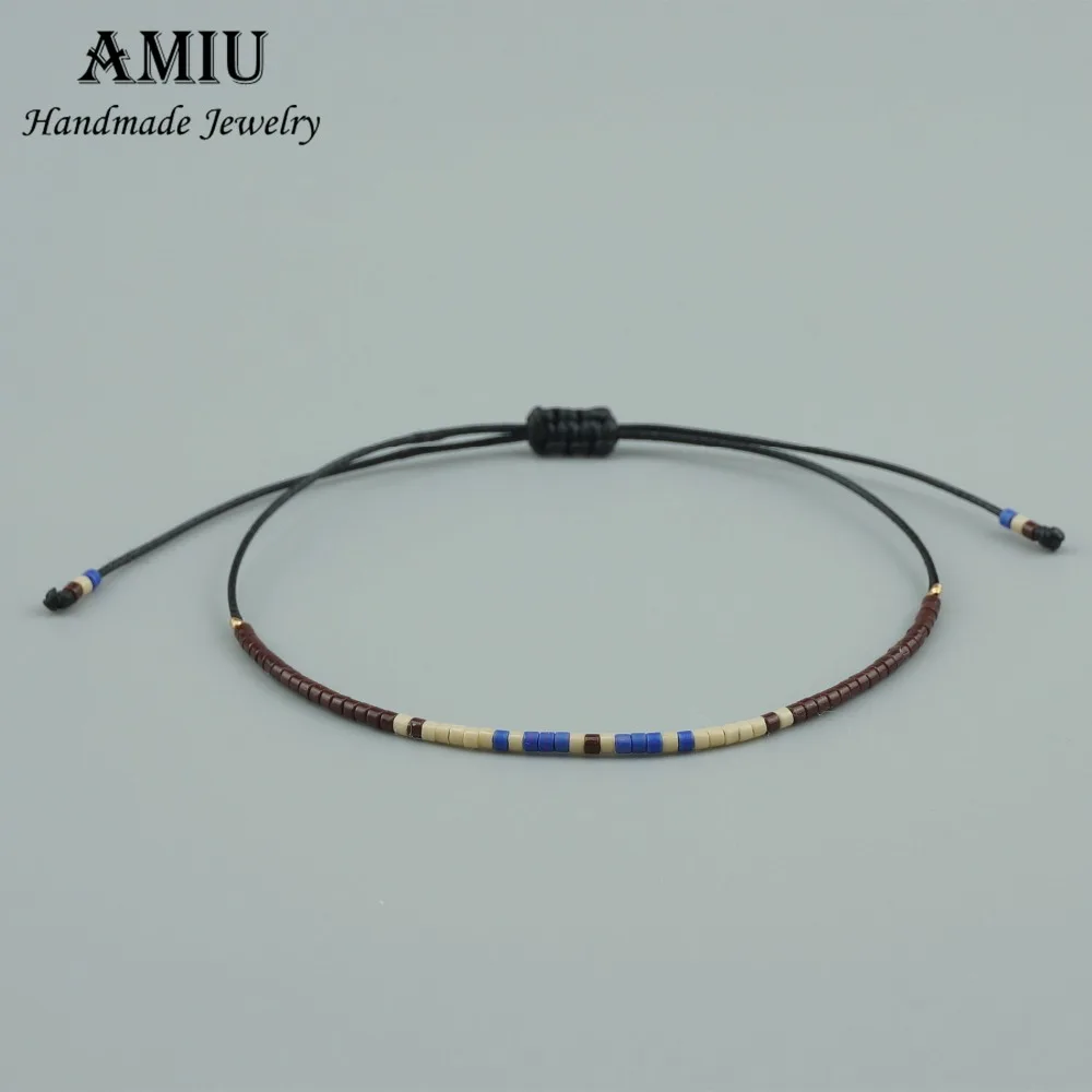 AMIU ручной работы MIYUKI браслет из бисера прекрасные популярные любовь счастливые браслеты с амулетами и браслеты для женщин и мужчин браслеты из бисера