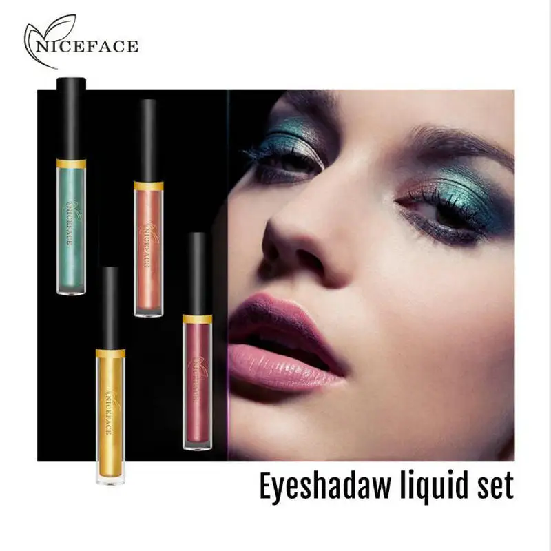 NICEFACE 6 шт./компл. жидкие тени для век долговечные Зеленые водостойкие блестящие