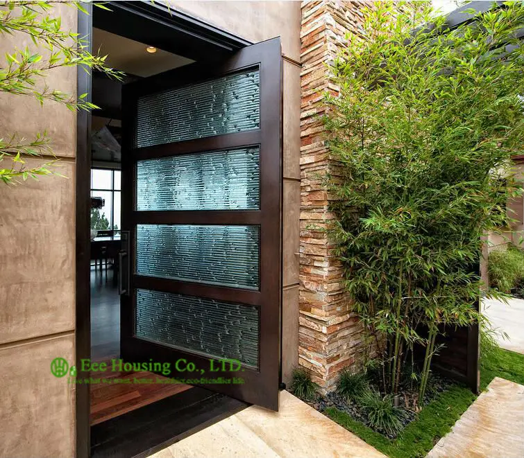 Современная Поворотная входная дверь из матового стекла дизайн дверей цельного