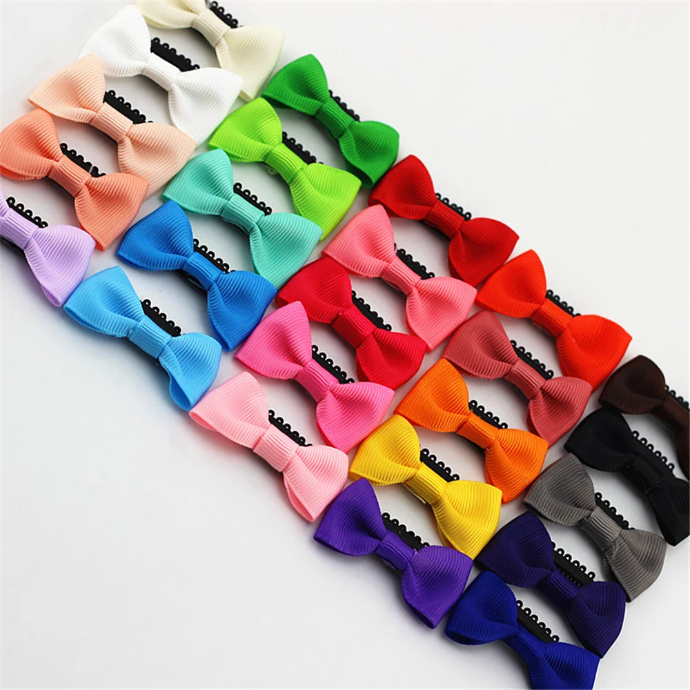 12pcs/lot Hot Sale BeBe Colorful Little Bows Hairpins Girl Grosgrain Ribbon Hair Clip Hairgrip Cute Accessories | Детская одежда и