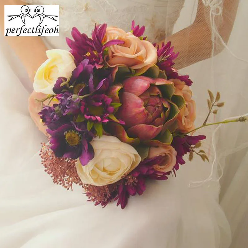 Винтажный букет perfectlifeoh искусственный ручной работы для свадьбы|bridesmaid wedding