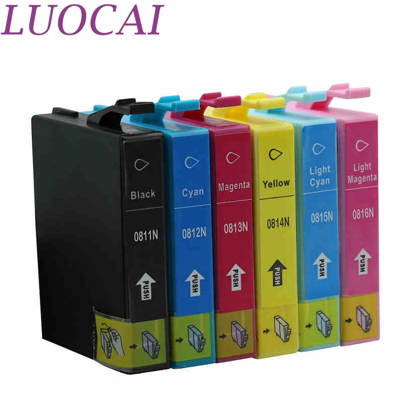 Картриджи для принтеров LuoCai совместимые с чернилами 6 шт. Epson Stylus Photo R270/R290/R295/R390/1430