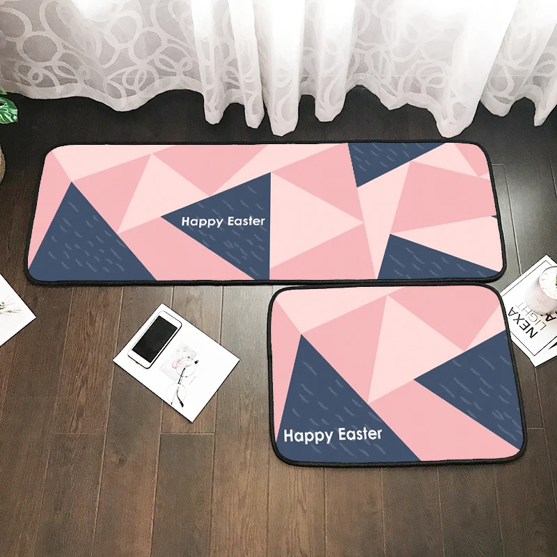 Розовый серый геометрический узор 1 шт. коврики для входной двери ванная комната