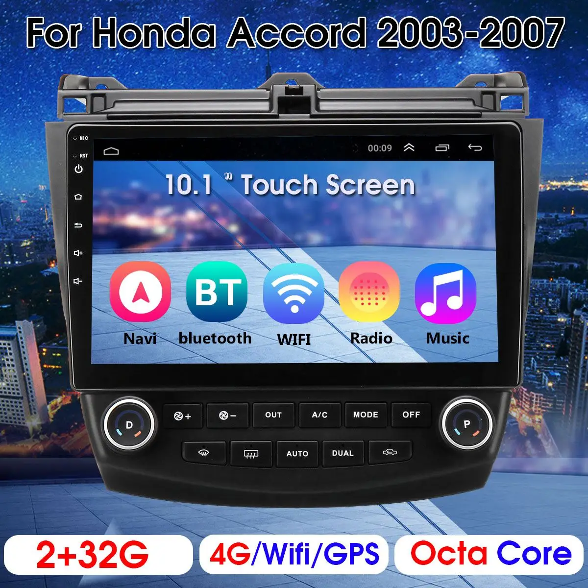 Car Radio Multimedia 10.1&quot Android 6.0 2G+32G for Honda Accords 7 2003-2007 car dvd audio stereo player gps Navigation wifi RDS |